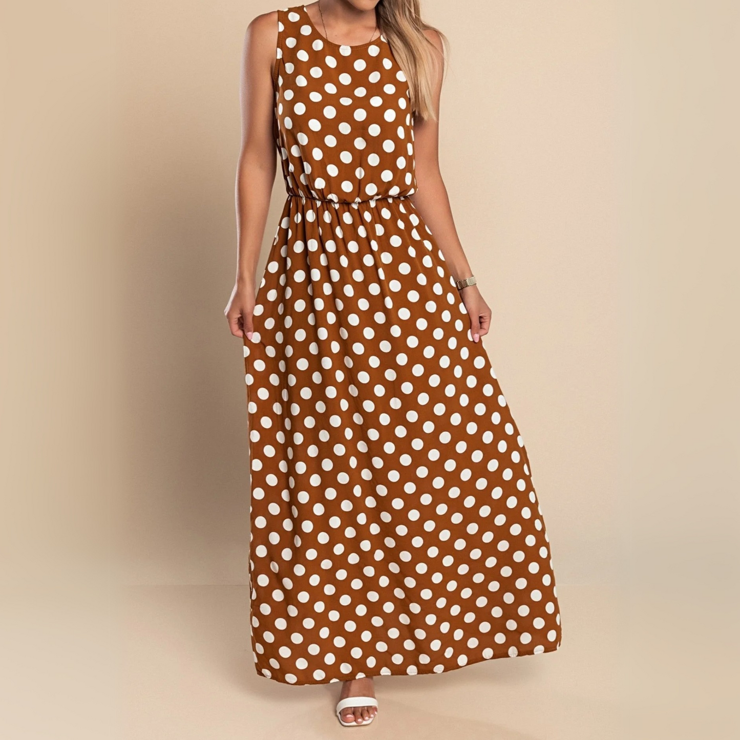 Women's Polka Dot Maxi Dress - Vonnera