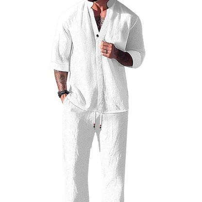 Men's 3/4 Sleeve Lounge Pants Set - Vonnera
