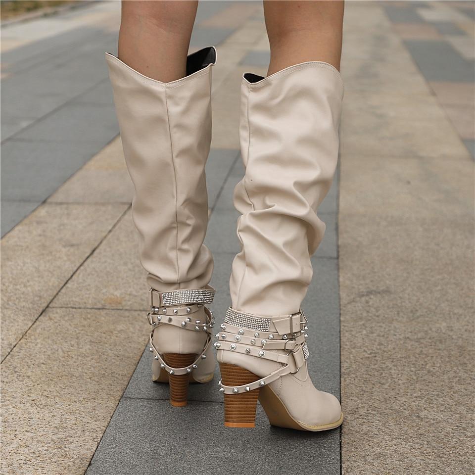 Women's Mid-Calf Boots Buckle Closure
