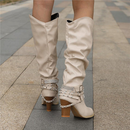 Women's Mid-Calf Boots Buckle Closure