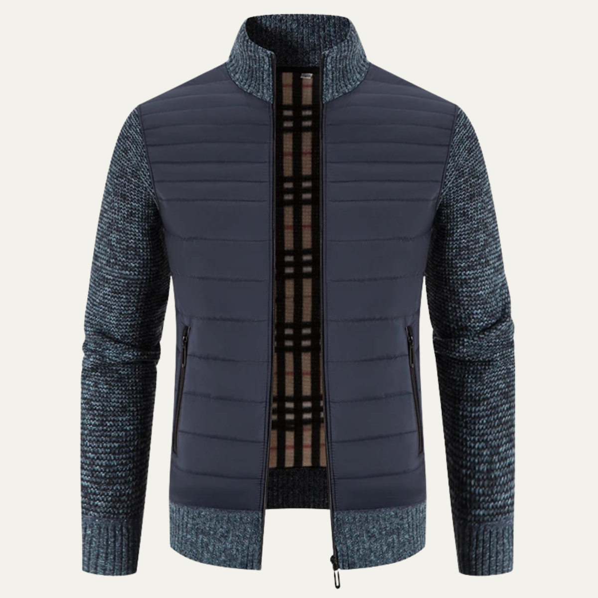 Men's Fleece Knit Jacket Winter Black