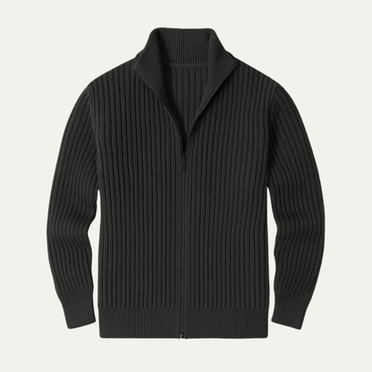 Men's Ribbed Knitted Cardigan Zip Up - Vonnera