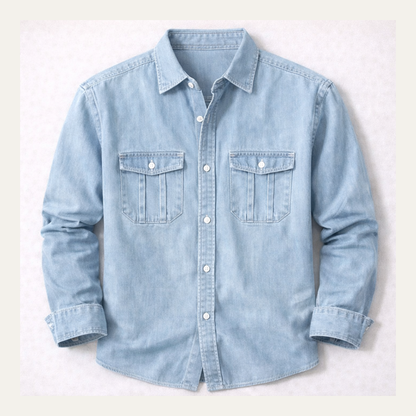 Men's Classic Denim Button Down Shirt - Vonnera