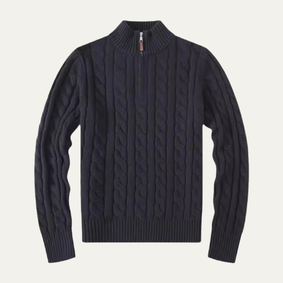 Men's Chunky Cable Knit Sweater Quarter Zip