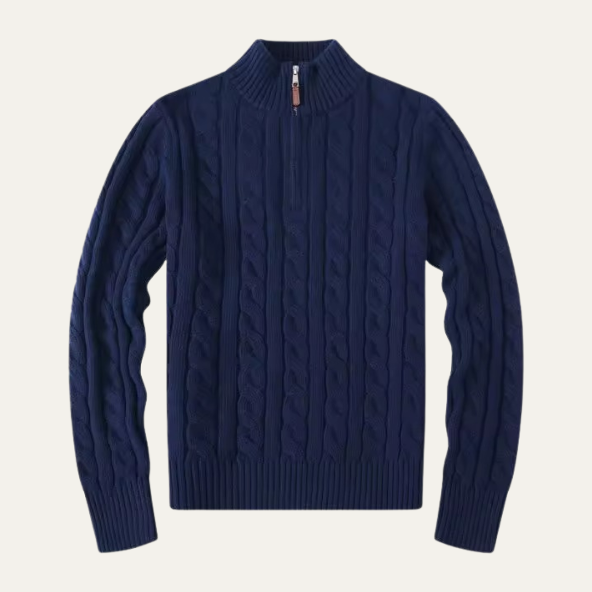 Men's Chunky Cable Knit Sweater Quarter Zip
