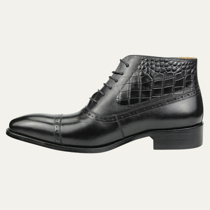 Men's Pointed Toe Leather Ankle Boots