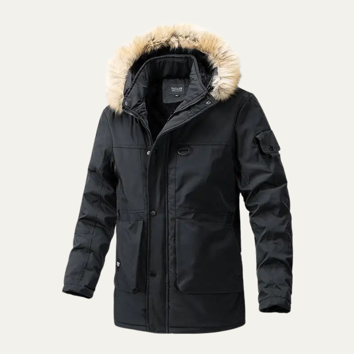 Men's Cotton Padded Jacket Fur Collar