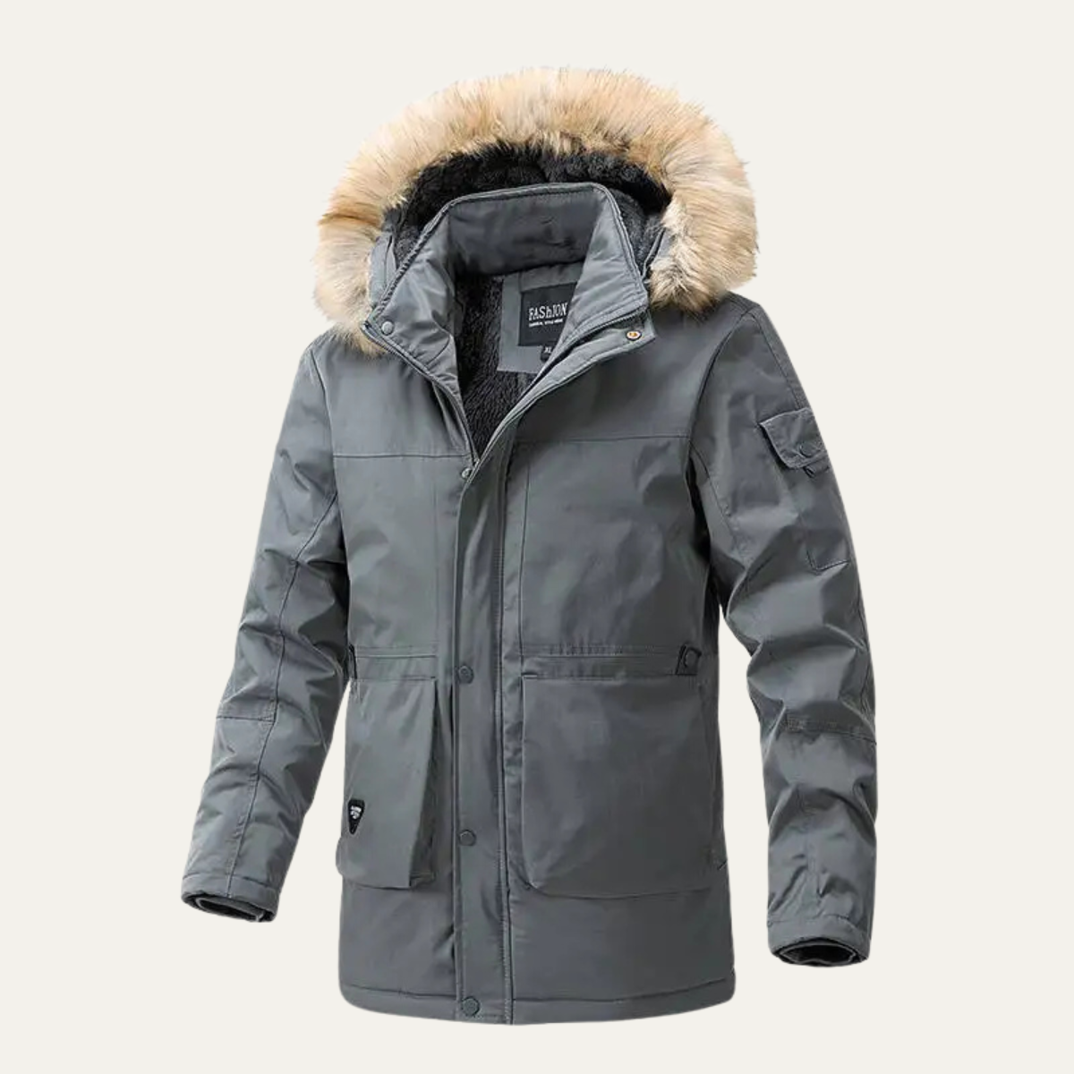 Men's Cotton Padded Jacket Fur Collar