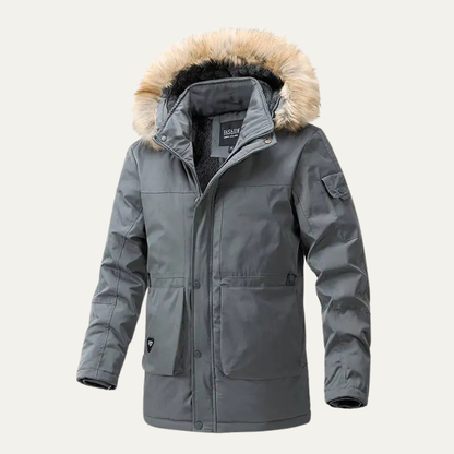 Men's Cotton Padded Jacket Fur Collar