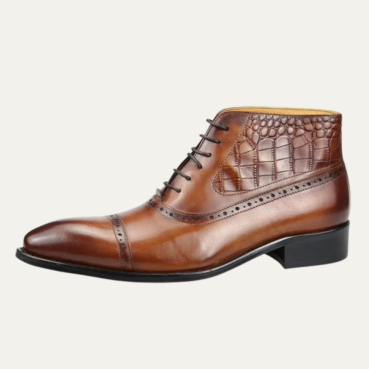 Men's Pointed Toe Leather Ankle Boots - Vonnera