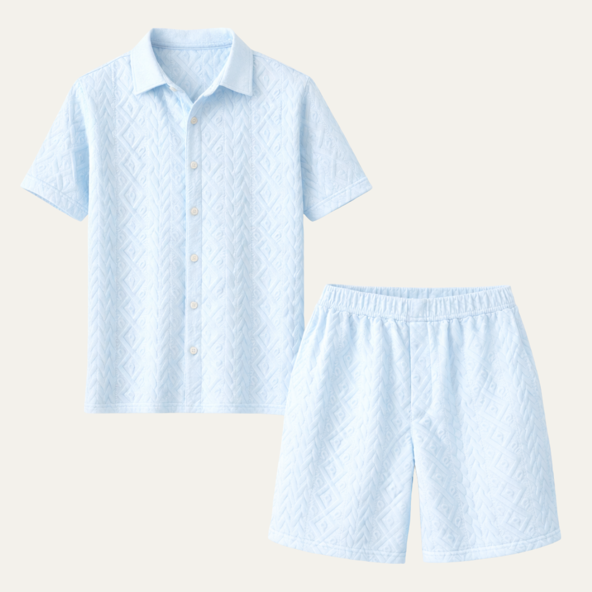 Men's Summer Shirt And Shorts Set Textured - Vonnera