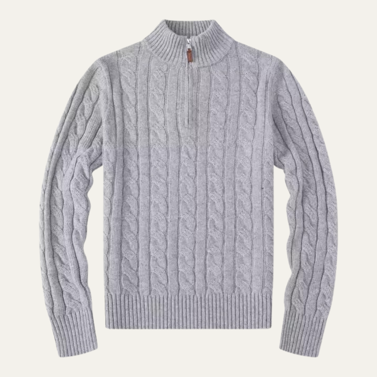 Men's Chunky Cable Knit Sweater Quarter Zip - Vonnera