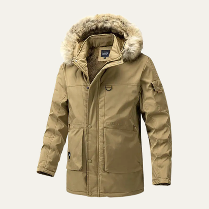 Men's Cotton Padded Jacket Fur Collar