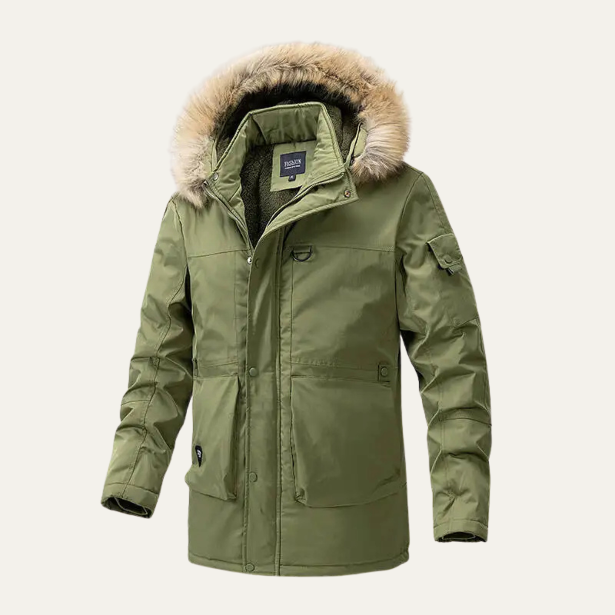 Men's Cotton Padded Jacket Fur Collar