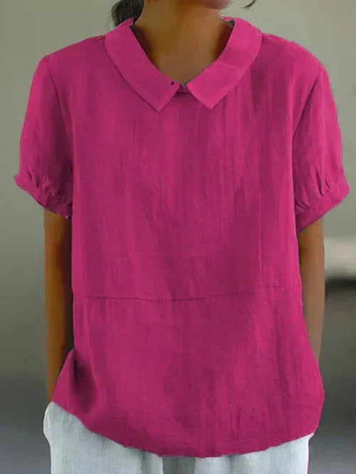 Women's Short Sleeve Peter Pan Collar Casual