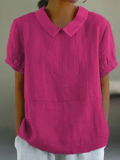 Women's Short Sleeve Peter Pan Collar Casual