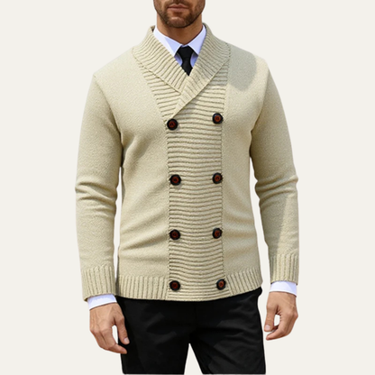 Men's Retro Knit Cardigan Solid Color Casual