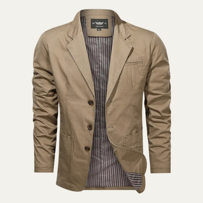 Men's Cotton Blazer Lightweight Beige - Vonnera