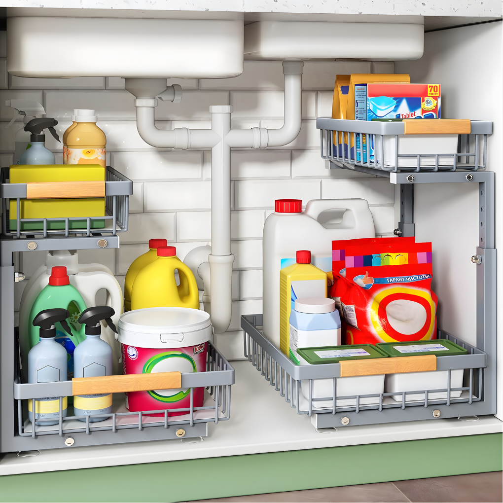 Sliding Under Sink Storage Organizer