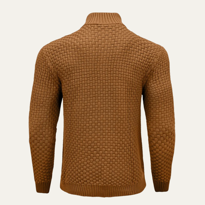 Women's Winter Knitted Sweater Half Zip Warm Beige