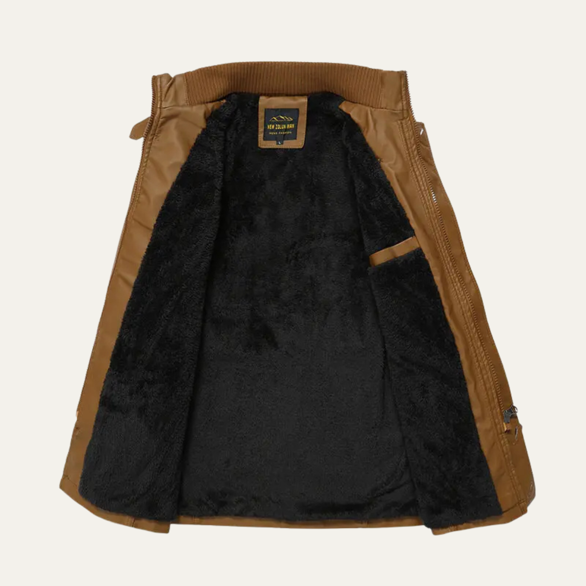 Men's Classic Leather Jacket with Belt