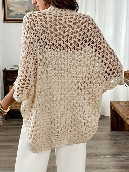 Women's Open-Front Crochet Cardigan
