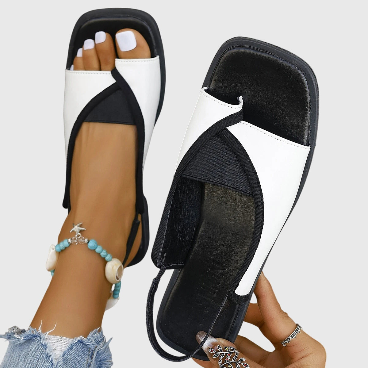Women's Colorblock Slip-On Flat Sandals - Vonnera