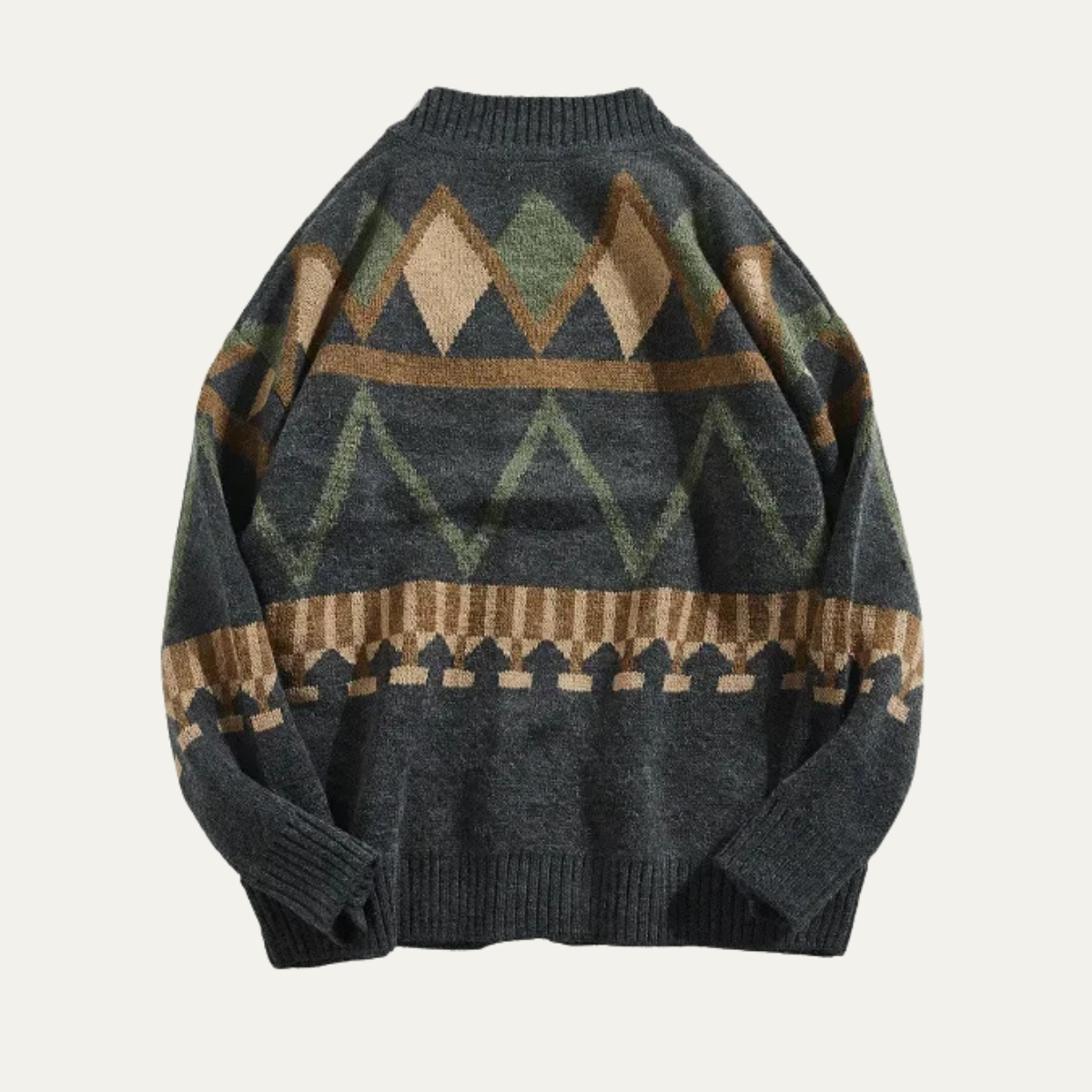 Men's Vintage Geometric Cardigan Button Up
