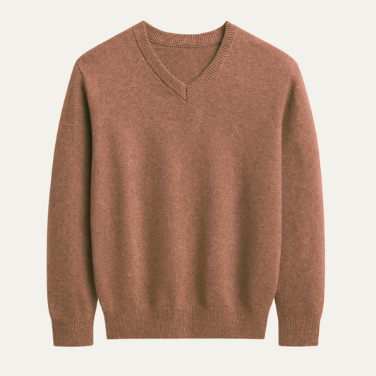 Men's Merino Wool V Neck Sweater Soft Knit - Vonnera