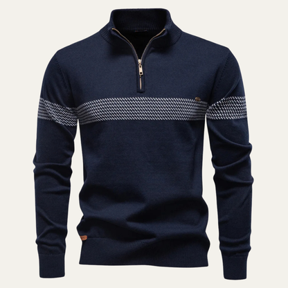 Men's Casual Half Zip Knit Sweater Stand Collar - Vonnera