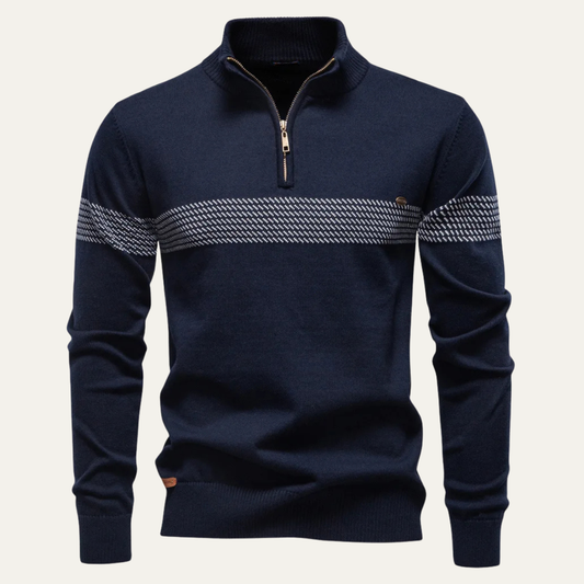 Men's Casual Half Zip Knit Sweater Stand Collar - Vonnera