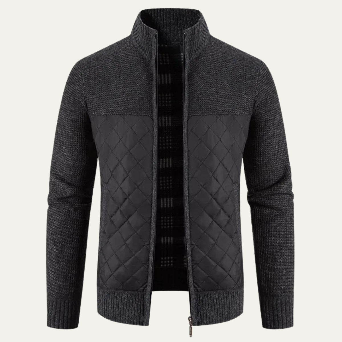 Men's Slim Fit Cardigan Warm Stand Collar - Vonnera