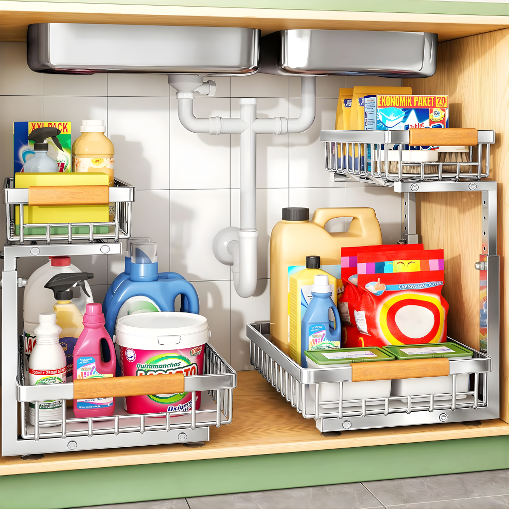 Sliding Under Sink Storage Organizer
