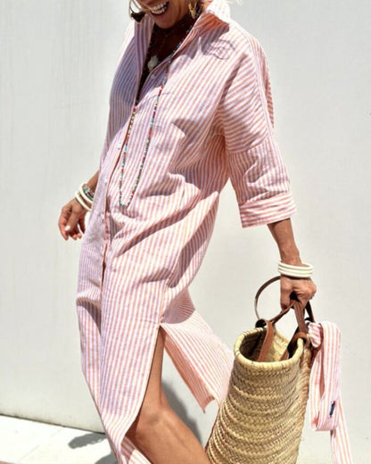Women's Striped Midi Dress