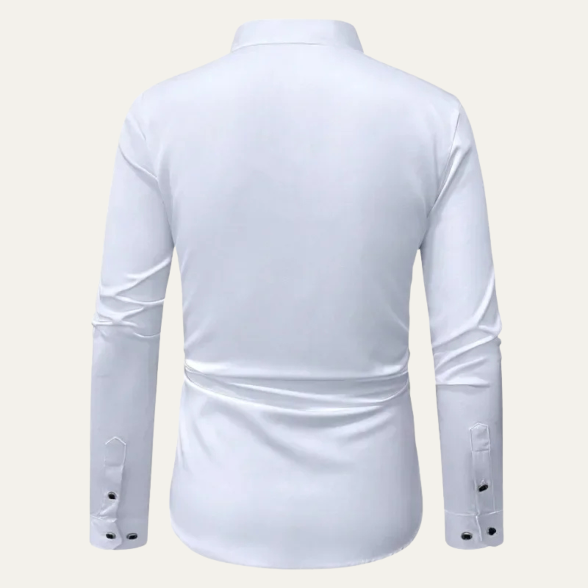 Men's Slim Fit White Dress Shirt Long Sleeve Button Up Cotton
