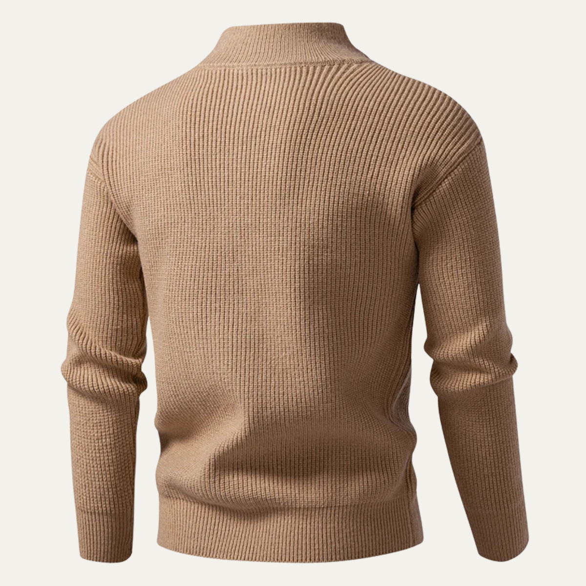 Men's Ribbed Knit Sweater Zip Up Casual Navy