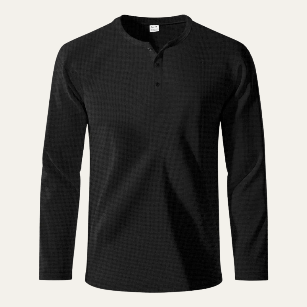 Men's Thermal Henley Shirt Waffle Pattern