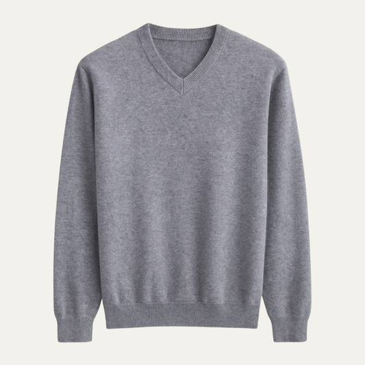 Men's Merino Wool V Neck Sweater - Vonnera