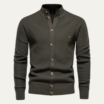 Men's Knitted Cotton Cardigan Buttoned Winter - Vonnera