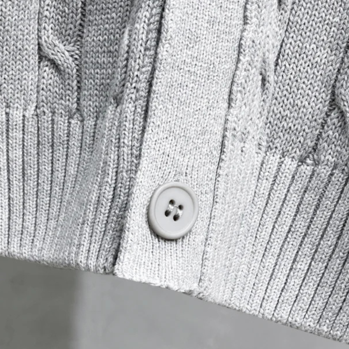 Men's Classic Cable Knit Cardigan Button Up Sweater