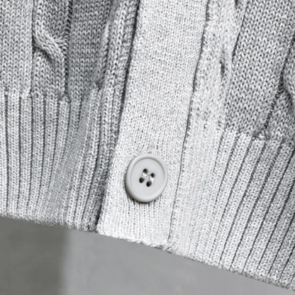 Men's Classic Cable Knit Cardigan Button Up Sweater