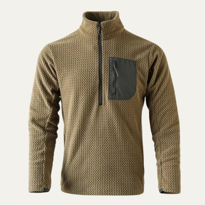Men's Thick Fleece Half Zip Sweater Waffle Knit - Vonnera