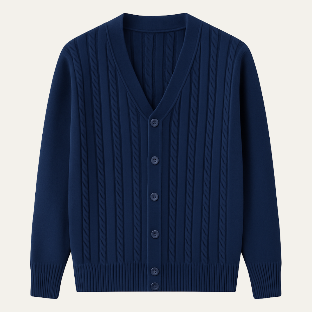 Men's Classic Cable Knit Cardigan Button Up Sweater