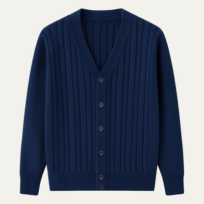 Men's Classic Cable Knit Cardigan Button Up Sweater