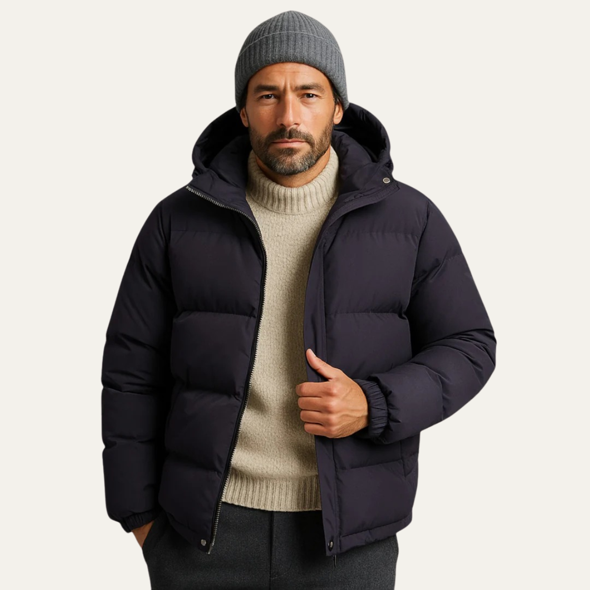 Men's Waterproof Down Puffer Jacket Black