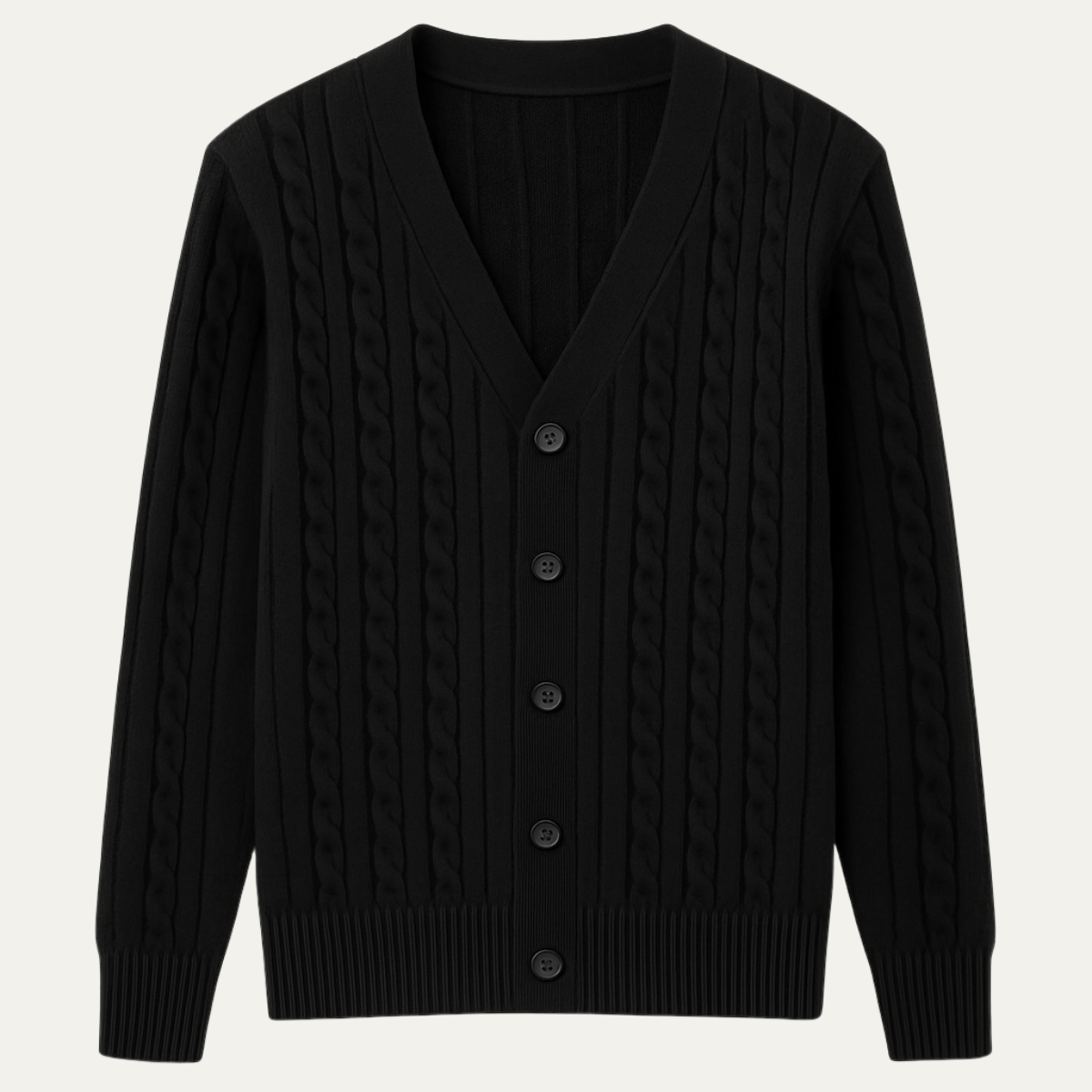 Men's Classic Cable Knit Cardigan Button Up Sweater