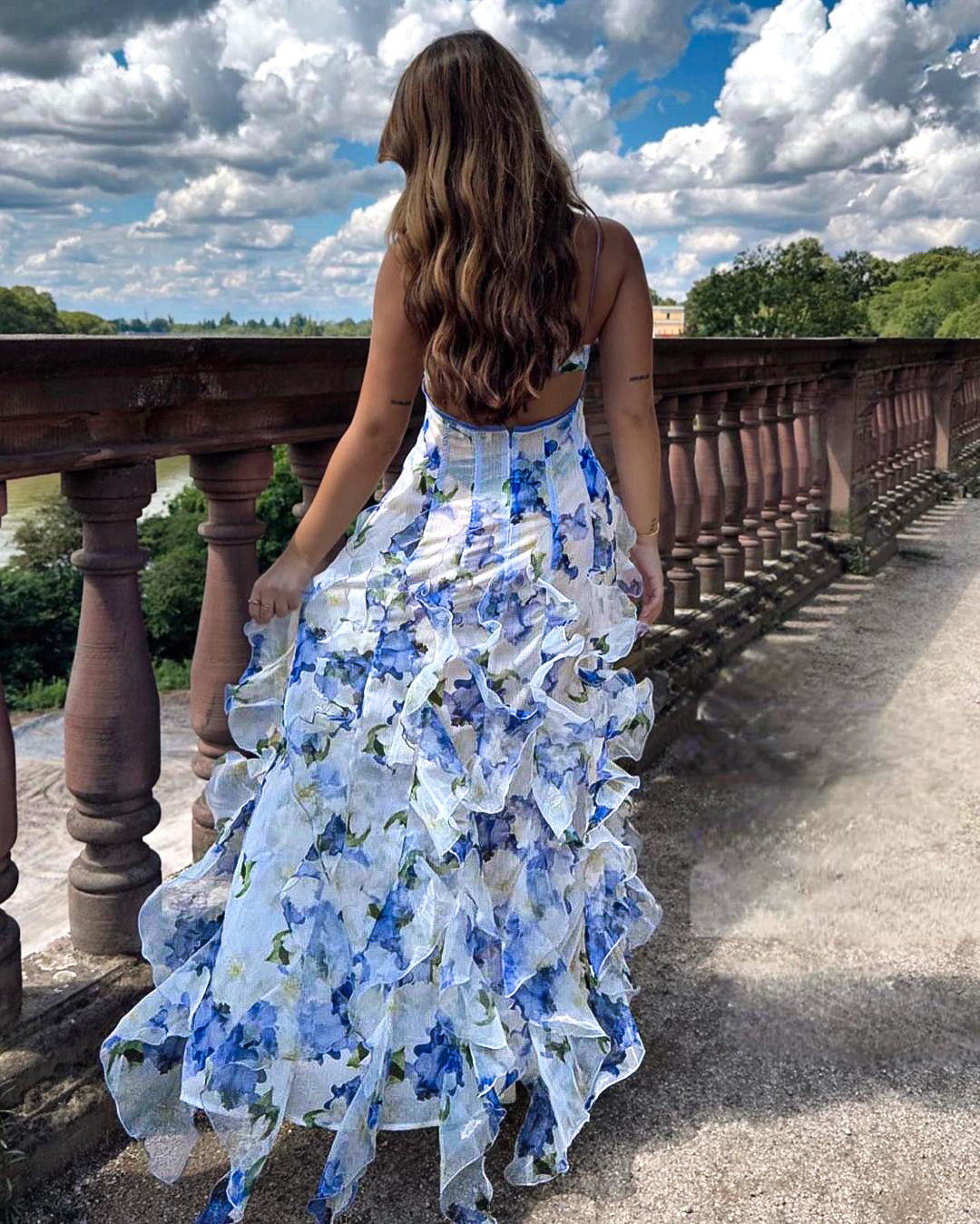 Women's Floral Ruffled Dress