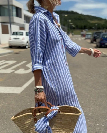 Women's Striped Midi Dress