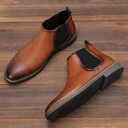 Men's Leather Chelsea Boots Ankle Brown