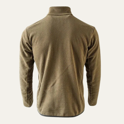 Men's Thick Fleece Half Zip Sweater Waffle Knit